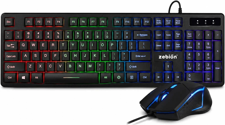 Zebion Sensei Wired RGB Gaming Keyboard & Mouse Combo for PC & Laptop